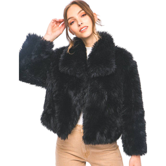 Mid Waist Faux Fur Coat - Multiple Colors Available