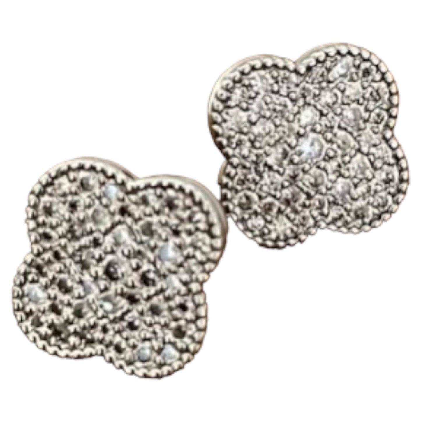 Silver Clover Stud Earrings