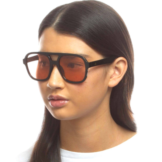 Aire Whirlpool Sunglasses in Black with tan tint lenses