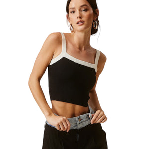 Contrasting Cropped Tank