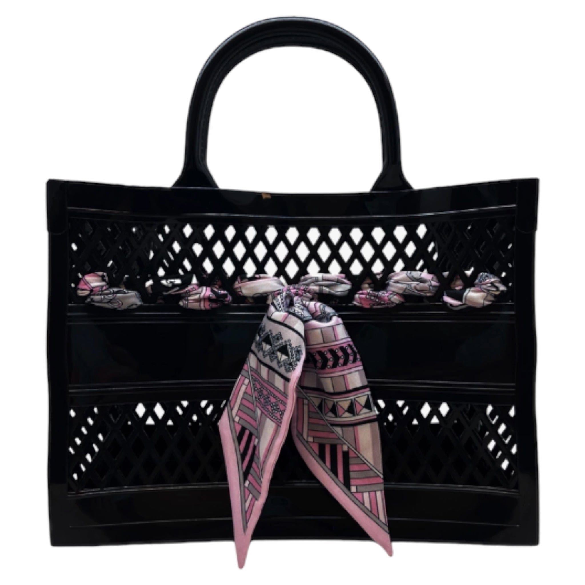 Cutout Jelly Tote w/ Scarf