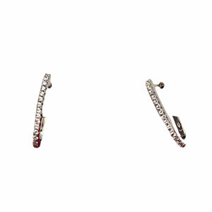 Pave Oval Shape Hoop Earrings