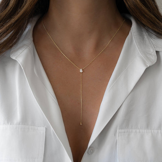 Gold Pear Lariat