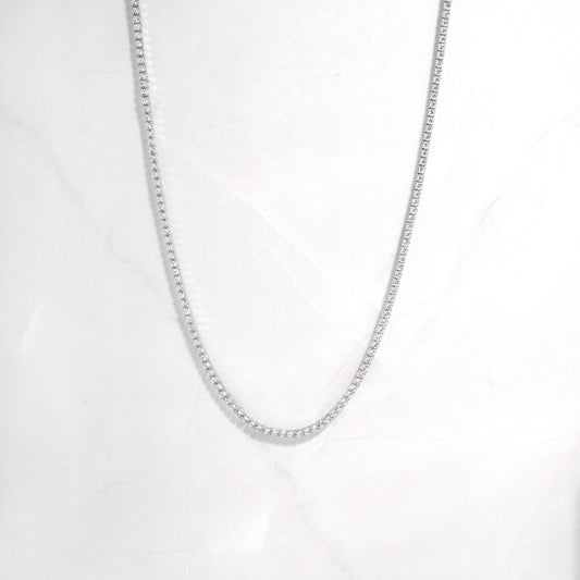 Silver 2mm Tennis Necklace