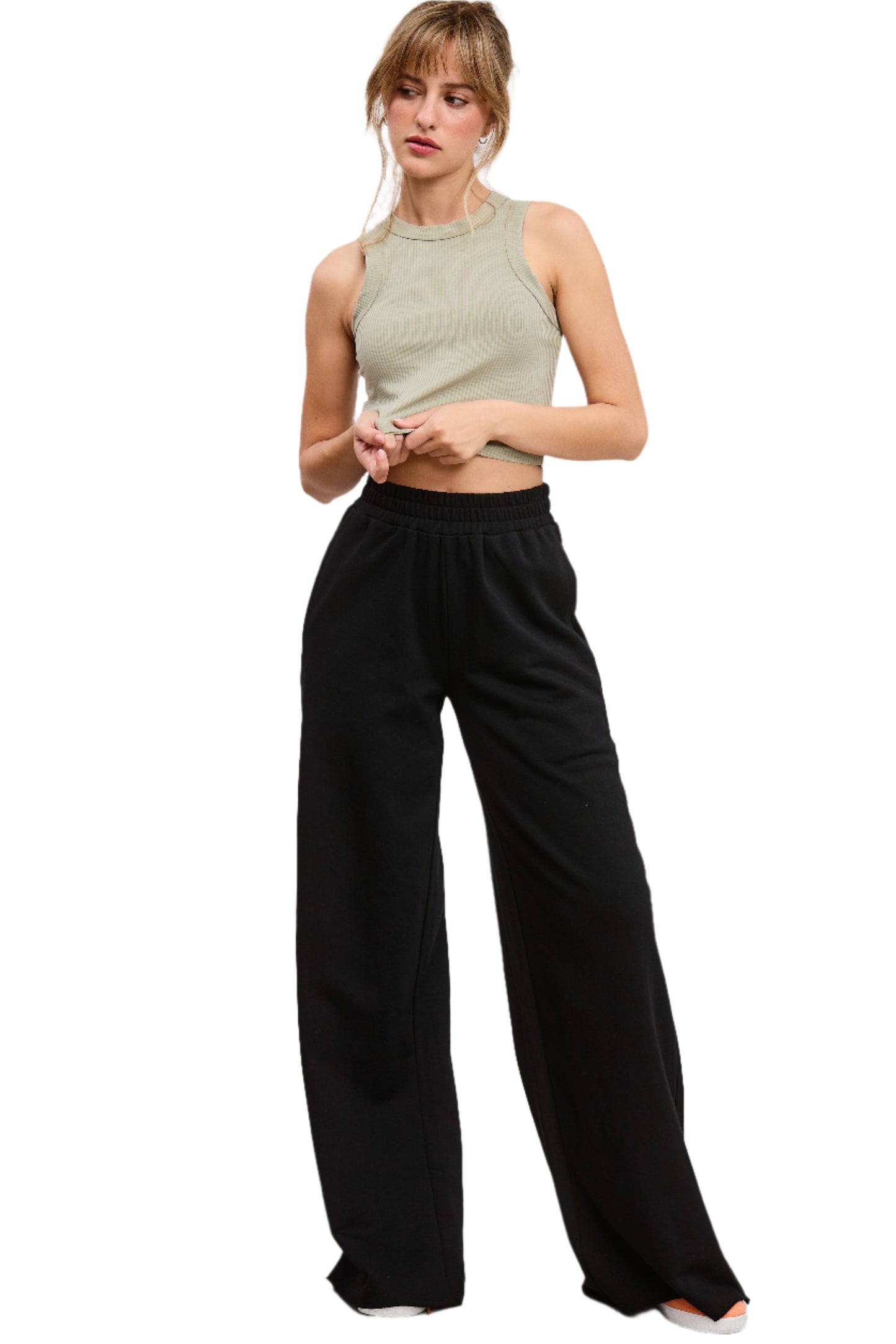 Wide Leg Cotton Jogger Sweatpants