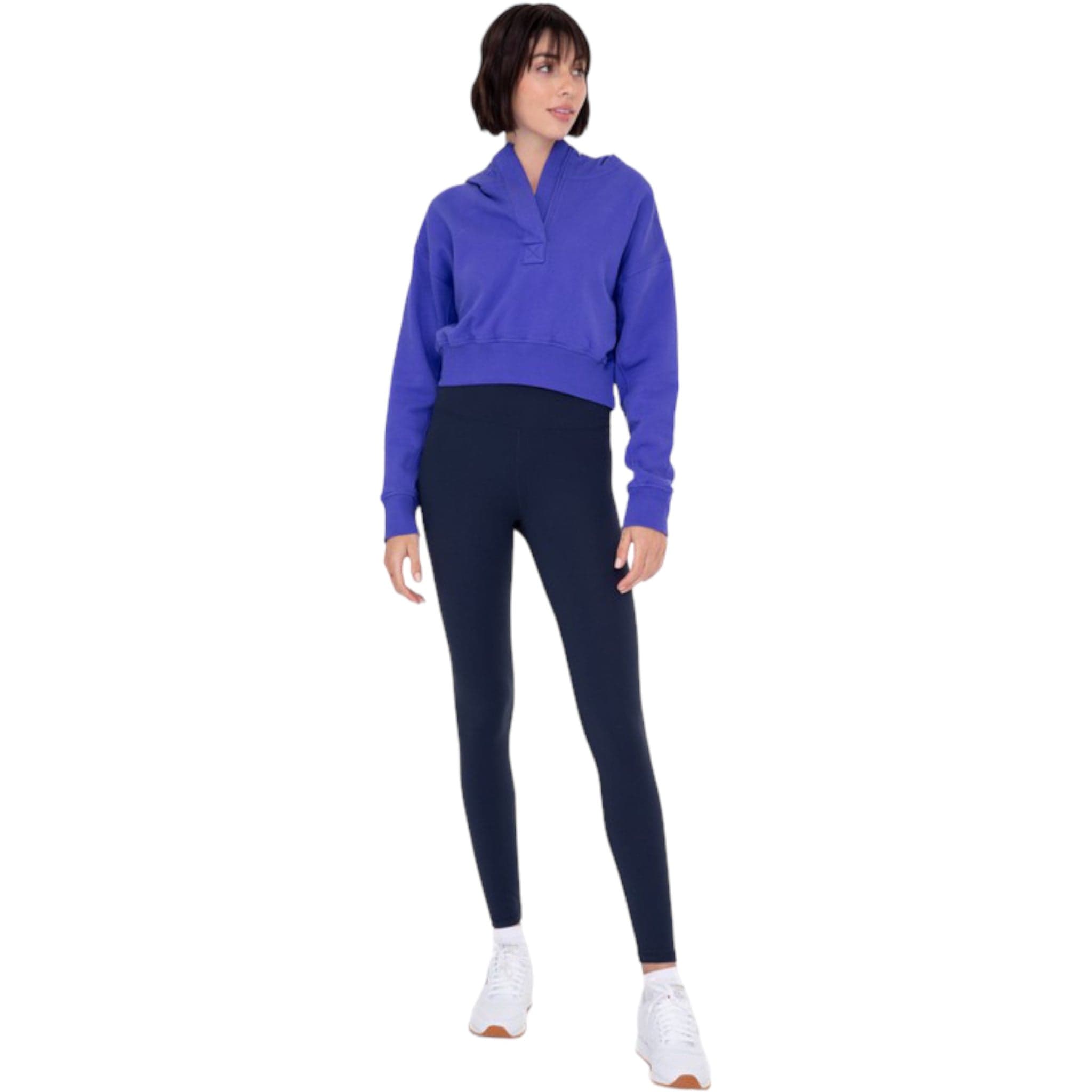 Cropped Half-Zip Fleece Hoodie
