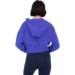Cropped Half-Zip Fleece Hoodie