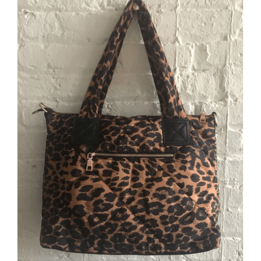 Leopard Puffer Tote Bag