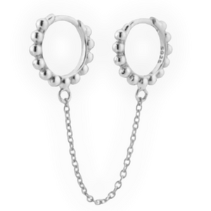 Mini Ball Twin Huggie in Gold and Silver