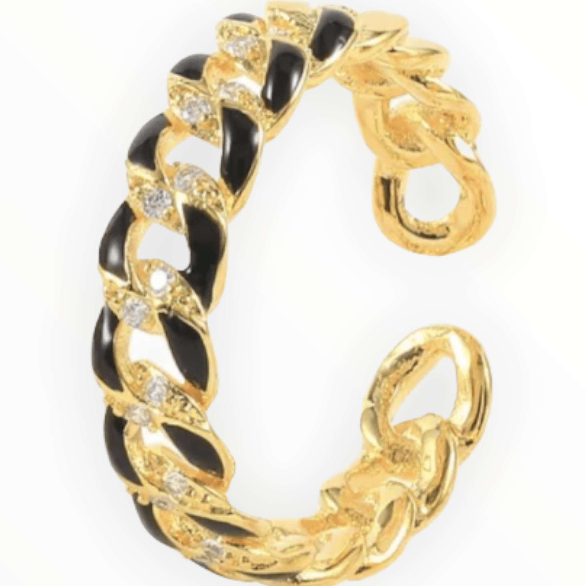 Black chain link enamel ring