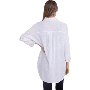 Linen-Blend Button Down Shirt